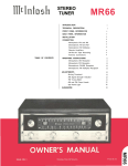 McIntosh MR66 Operating instructions