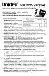 Uniden VS2100XR Installation manual