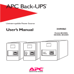 APC BK600EI User`s manual