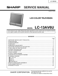 Sharp LC-13AV6U Specifications