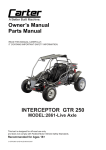 Carter INTERCEPTOR GTR 250 Owner`s manual