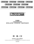 Blodgett S1820 Specifications