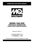 MULTIQUIP GAC-6HZ Specifications