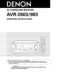 Denon AVR-2803S Operating instructions