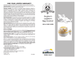 Salton EG2LT Use & care guide