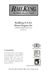 MTH Electric Trains E-8 Operator`s manual