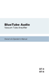 BlueTube Audio BT-4 Operator`s manual