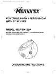 Memorex MSP-BX1600 Operating instructions