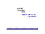 Epson Expression 800 TWAIN Pro User`s guide