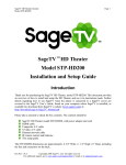 SageTV STP-HD200 Setup guide