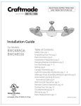 Craftmade BW248AG6 Installation guide