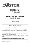 Dogtek NoBark Sonic User`s guide