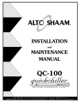 Alto-Shaam Quickchiller QC-100 Operating instructions