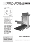 ProForm EKG 831.297890 User`s manual