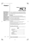 Roland PK-7 Owner`s manual