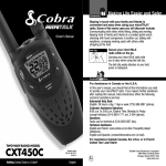 Cobra MICROTALK CXT450C Owner`s manual