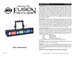 ADJ Fusion Tri FX Bar Operating instructions