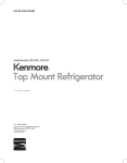 Sears Kenmore Top-mount Refrigerator Use & care guide