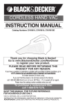 Black & Decker CWV9610 Instruction manual