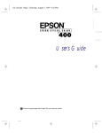 Epson Stylus 400 - Ink Jet Printer User`s guide