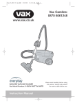 Vax V-092TT Instruction manual
