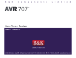 B&K AVR 707 User manual