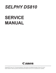 Canon DS810 - SELPHY Color Inkjet Printer Service manual