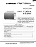 Sharp R-305HK Service manual