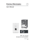 Extron electronics MP 101 D User`s manual