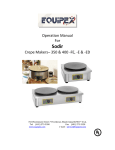 Operation Manual For Crepe Makers– 350 & 400 -FE, -E