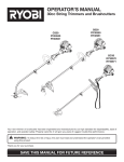 Ryobi RY30971 Operator`s manual