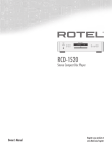 Rotel RCD-1520 Owner`s manual