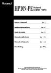 Roland HP109 Owner`s manual