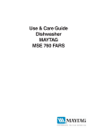 Maytag MSE 760 FARS Use & care guide