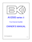 B&K AV2500 Series II Specifications