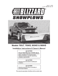 Blizzard Snowplow 800HD Owner`s manual