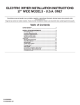 Whirlpool Wed5600xw Installation Instructions