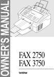 Brother HOME FAX 2 Owner`s manual