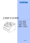 Brother FAX 2820 User`s guide