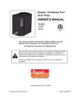 Raypak 6100 Owner`s manual