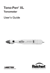 Reichert TONO-PEN XL User`s guide