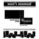 Whirlpool MS1600XW User`s manual