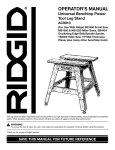 RIDGID SS1650 1 Operator`s manual