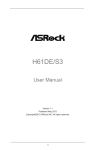 ASROCK H61DE-S3 User manual