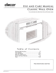 Use and Care Manual Classic Wall Oven