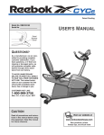 Reebok Fitness RBEX33180 User`s manual