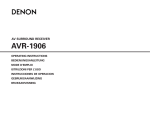 Denon AVR 1906 - AV Receiver Operating instructions