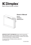 Dimplex DF2600 Owner`s manual