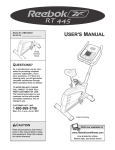 Reebok Fitness RT 445 RBEX49021 User`s manual