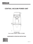 Broan VX12000C Operating instructions